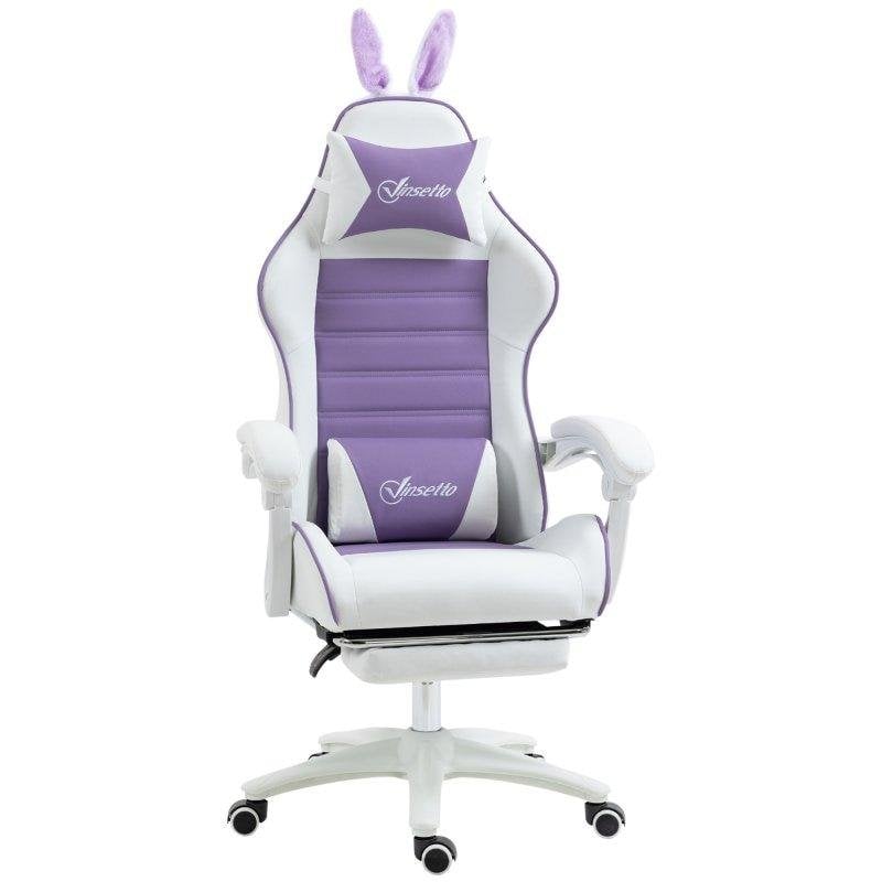 Sedia Gaming Aosom Orecchie Coniglio Viola