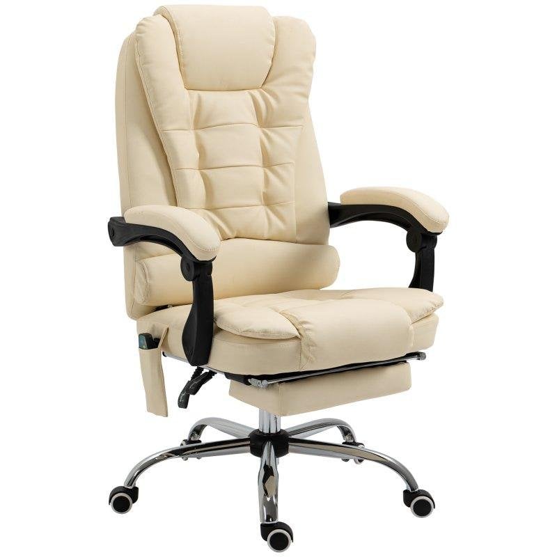 Sedia Da Ufficio Ergonomica Massaggiante Sei Punti Cream Aosom