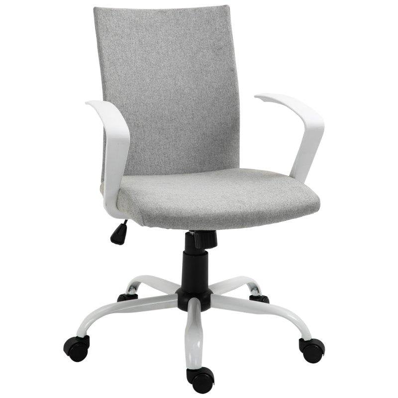 Sedia Ufficio Ergonomica Aosom Altezza Regolabile Grigio Chiaro