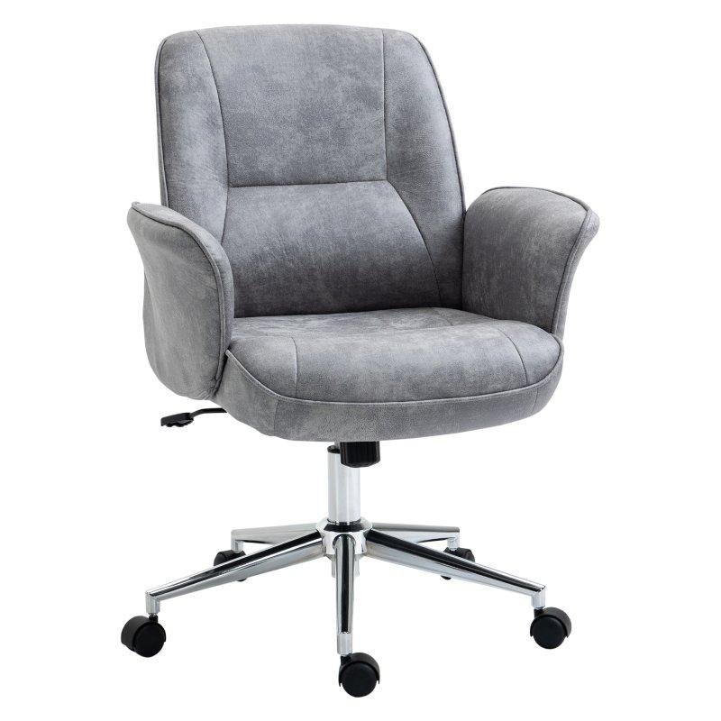 Sedia Da Ufficio Ergonomica Altezza Regolabile Rocking Aosom Grigio Chiaro