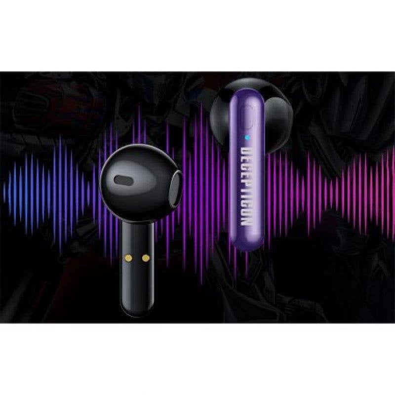Auriculares Hasbro Transformers TF-T03 inalámbricos Bluetooth 5.3 con diseño Bumblebee púrpura