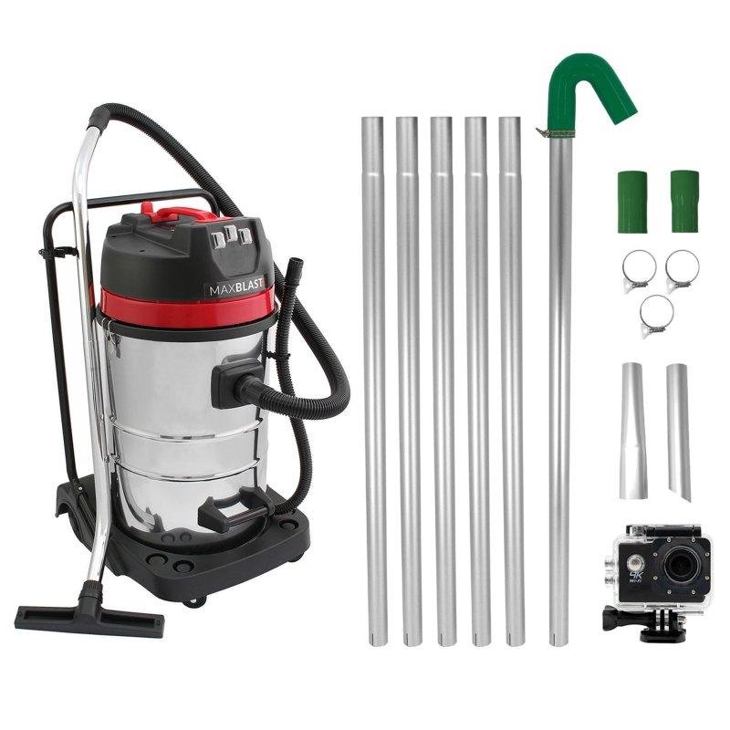 Aspiradora industrial Monster Kit limpieza canalones 3000W 80L cámara 4K