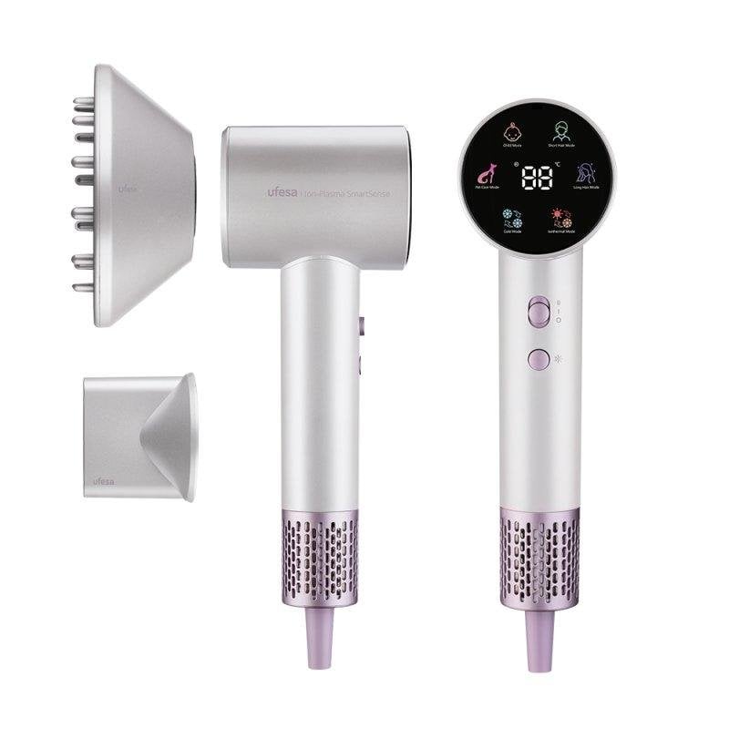 Secador de Pelo Iónico Profesional Ufesa Ion-Plasma SmartSense Motor Digital 120000 rpm 6 Modos 2 Velocidades Pantalla LCD Accesorios