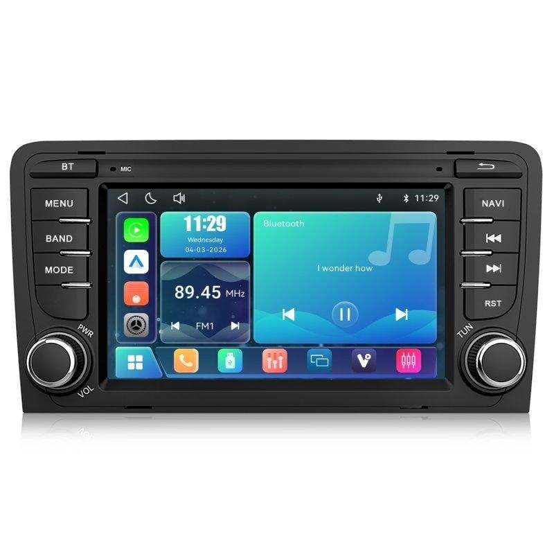 Autoradio JUNSUN 7" Linux CarPlay Android Auto Bluetooth Audi A3 8P 2003-2012