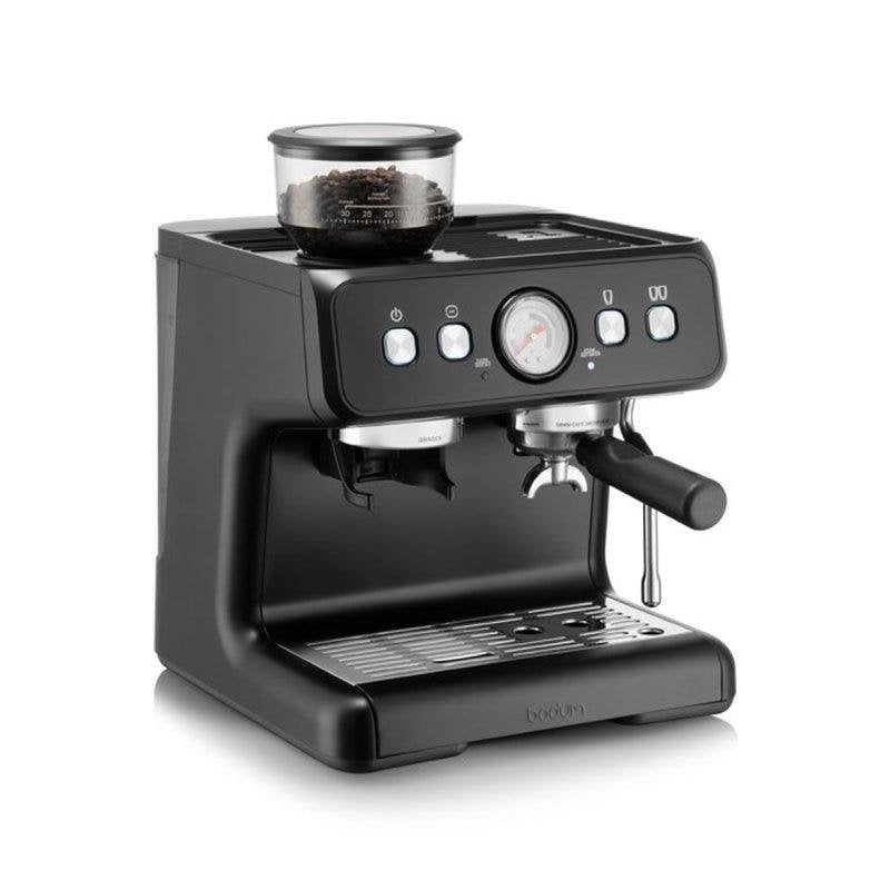 Cafetière expresso Bodum Bistro Noir compacte avec vapeur et chauffe-tasses