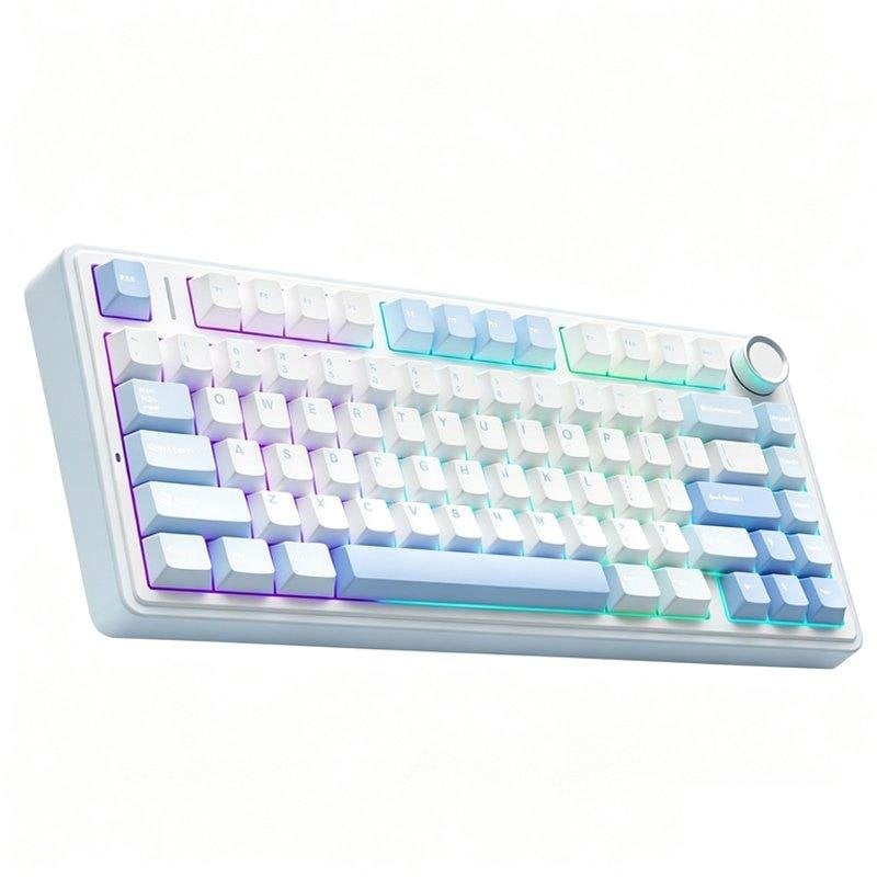Teclado Aula F75 mecánico inalámbrico RGB hot-swap blanco/azul