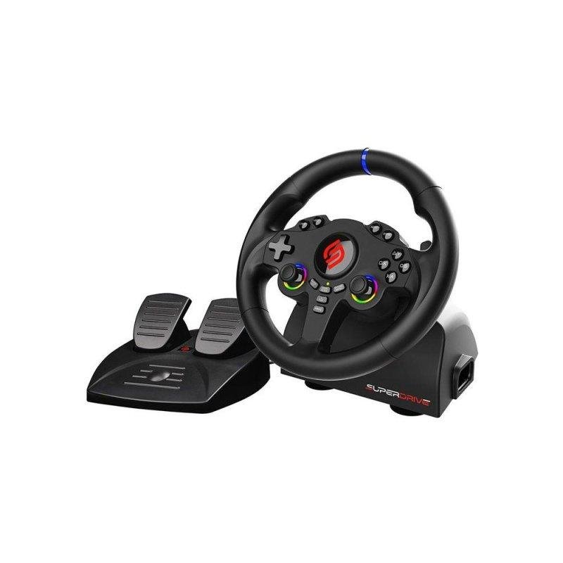 Volante gaming Subsonic Superdrive 220 RS-5 con pedales y LED multicolor para PS5/PC/Xbox/Switch