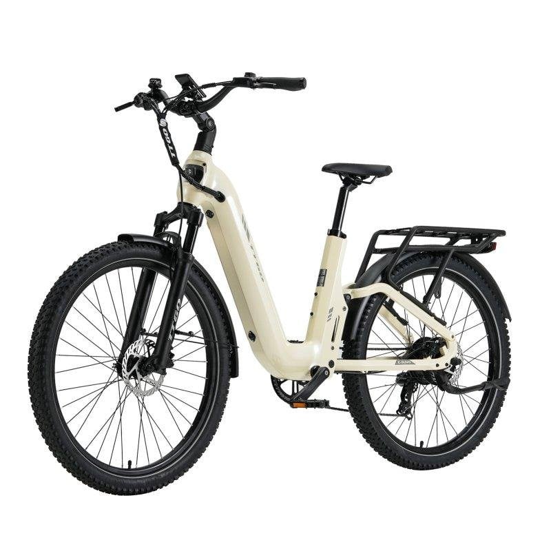 Bicicleta eletrica TTGO E-SUVO 250 W 48 V 15 Ah 27,5 polegadas bege