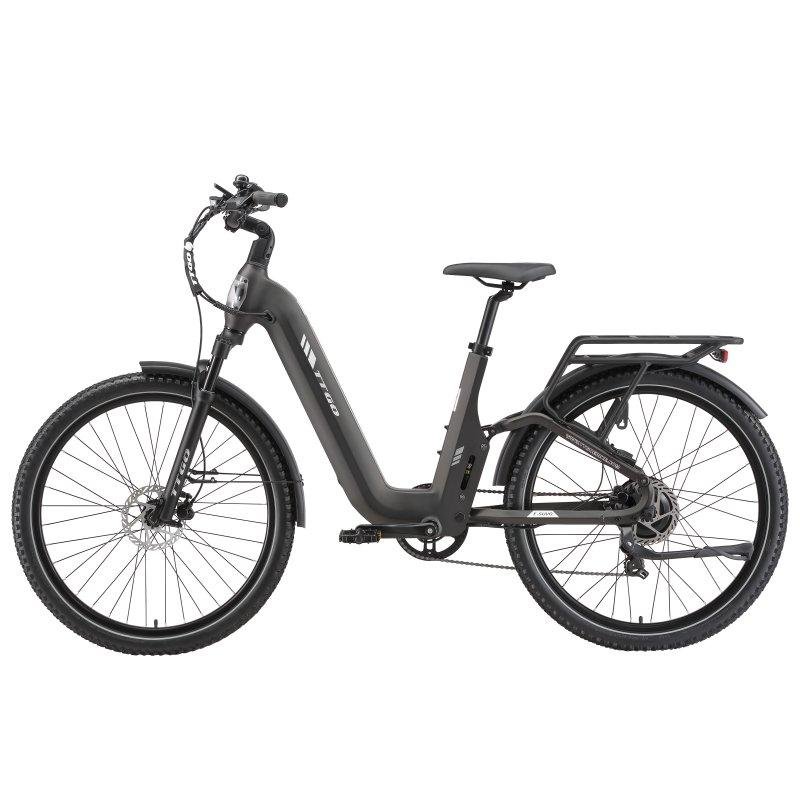 Elektro Fahrrad TTGO E-SUVO Motor 250W Batterie 48V 15Ah Grau