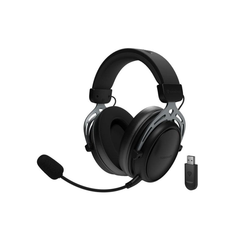Auriculares Genesis Toron 706 inalámbricos Bluetooth y RF para gaming con micrófono negro