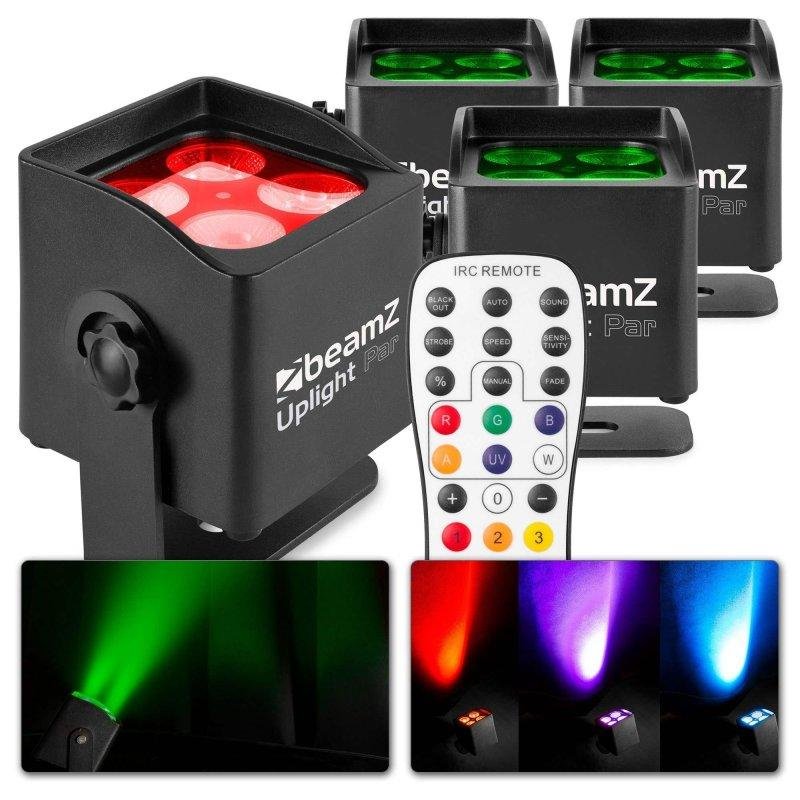 Pack de 4 Uplights BeamZ BBP44 Batería RGBW IP65