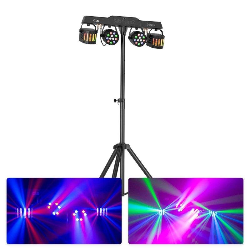 Barra de Iluminación BeamZ CLS Kore Party Bar - 2 Par Led RGBW, 2 Derby, Trípode y Mando