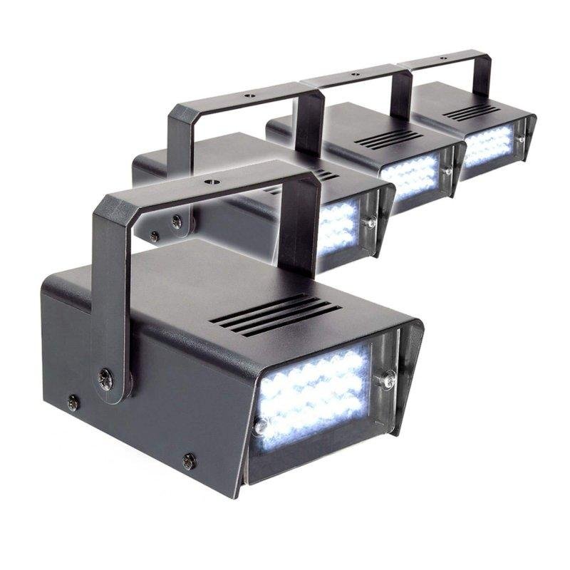 Pack 4 estroboscopios LED BeamZ BMS24LED 24 LEDs blancos