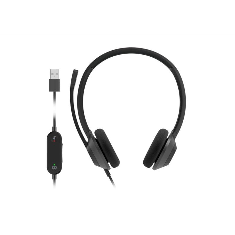 Auriculares Cisco 322 con cable USB-A, cancelación de ruido, oficina y call center, negros
