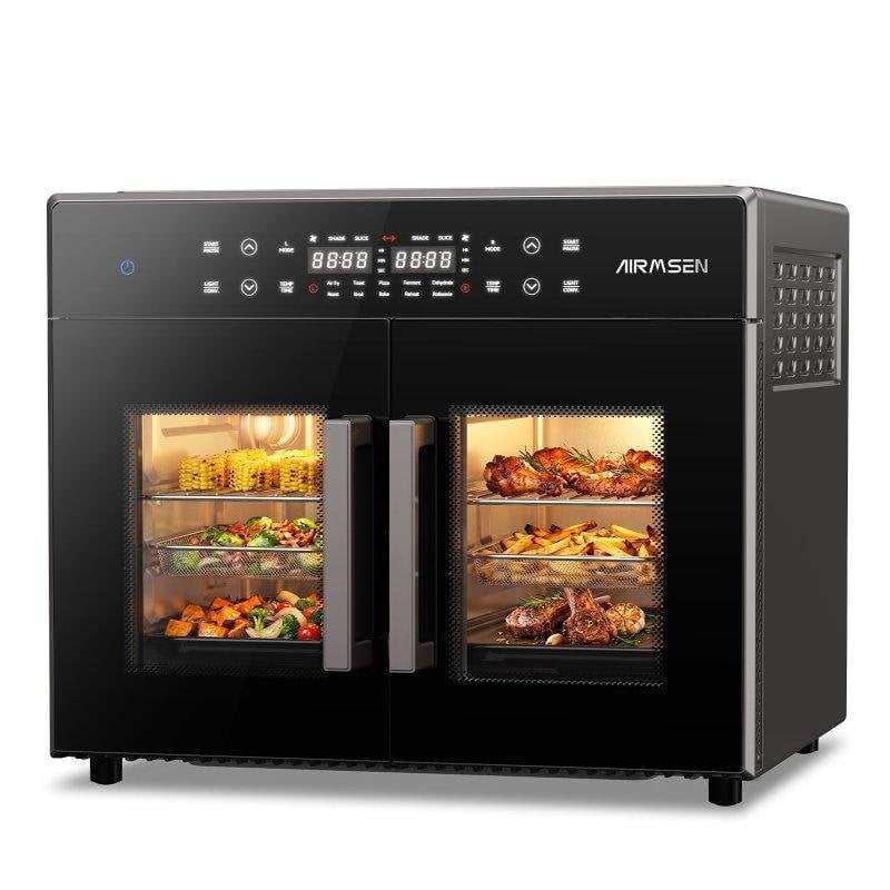 Mini Four Airmsen French Door Double Zone 32L 1800W AirFryer LED Inox