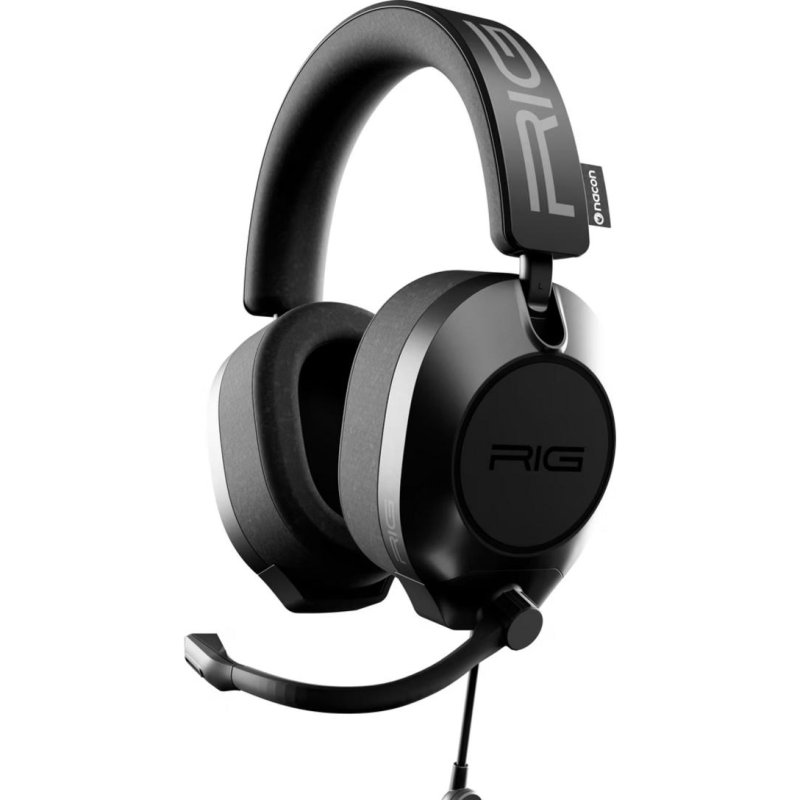 Auriculares Nacon RIGR5PROHX con cable USB, sonido virtual surround, micrófono y cancelación de ruido, negros