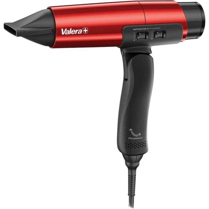 Sèche-cheveux Pliable Ionique Valera MatrixCare AI Fold-Away 2000W 9 Températures 9 Vitesses Mémoire Rouge