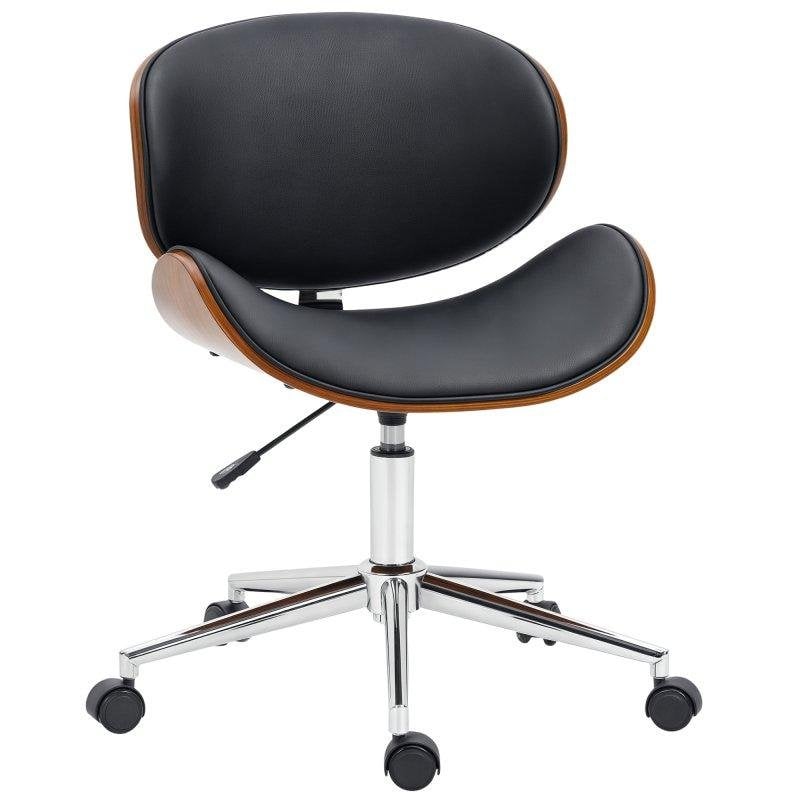 Silla de Oficina Vinsetto Asiento Curvado PU Negro