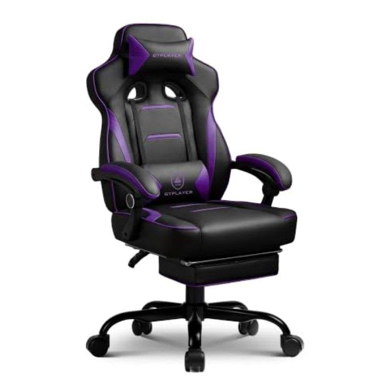 Chaise gaming GTPLAYER Ergonomique Repos-pieds 180 kg Lilas