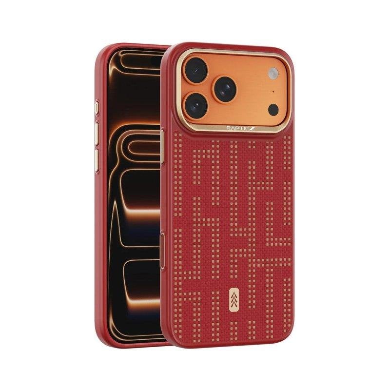 Funda para móvil Raptic Skin Grid Glory Fibra de Aramida Negra para iPhone 17 Pro Max
