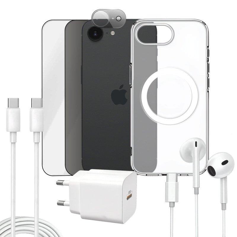 Funda para móvil Apokin Magnética Transparente con accesorios completos para iPhone 16e