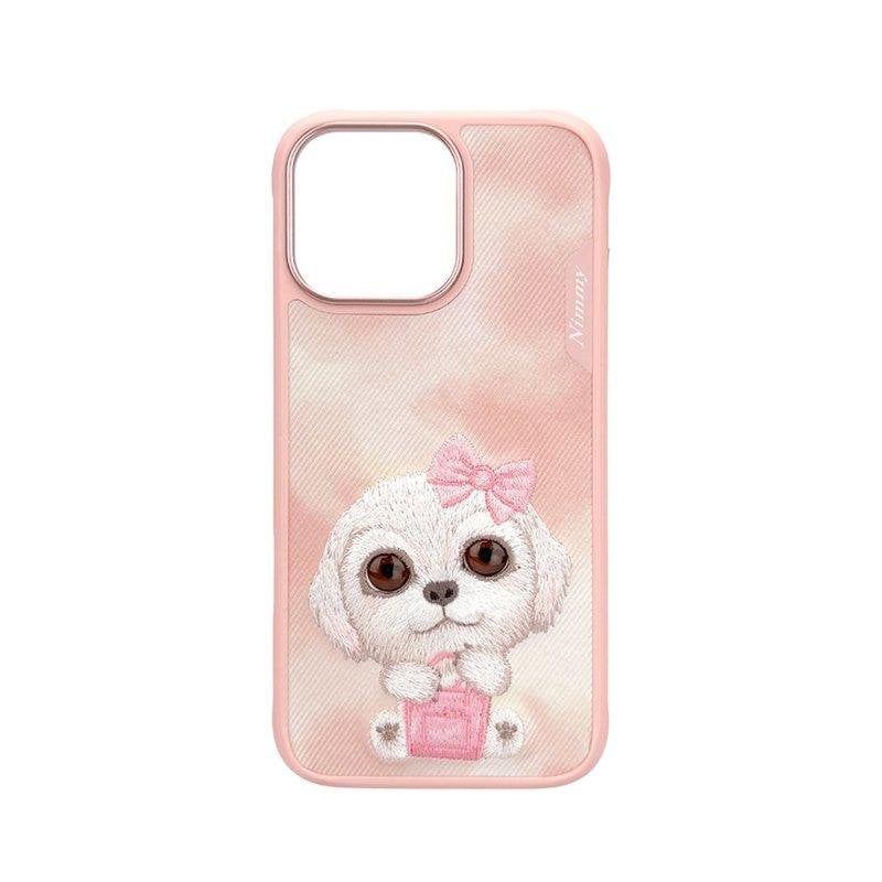 Funda para móvil Nimmy Big-eye 3D Bordada Rosa para iPhone 16 Pro