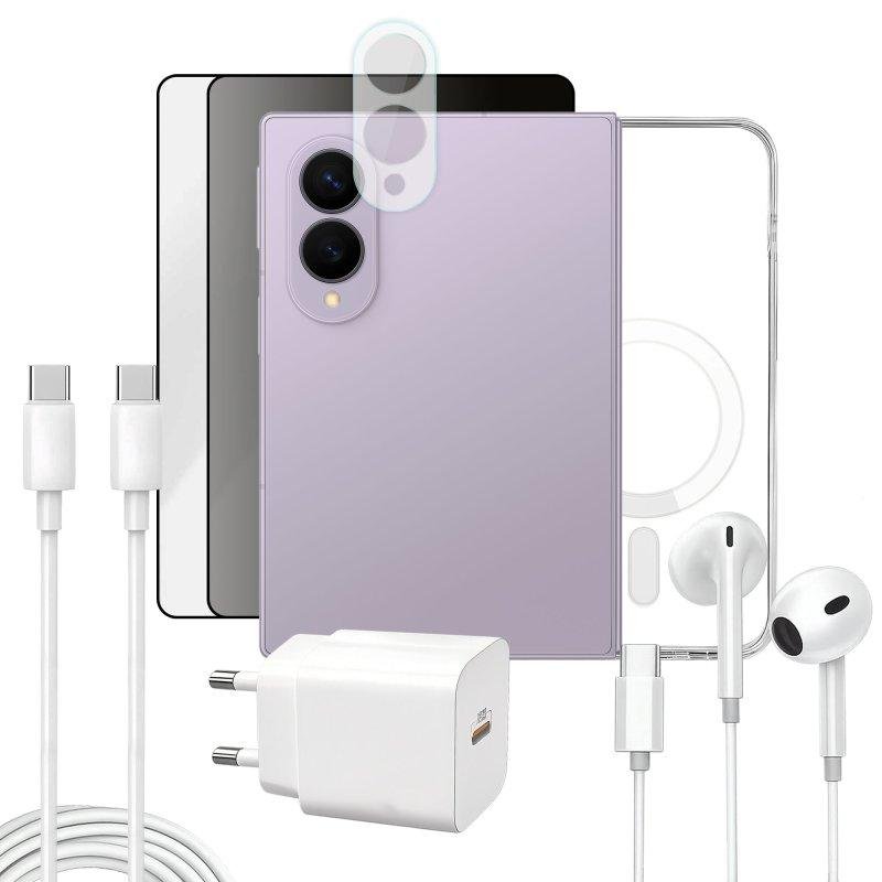 Funda para móvil Apokin Magnética Transparente con accesorios para Galaxy Z Fold8
