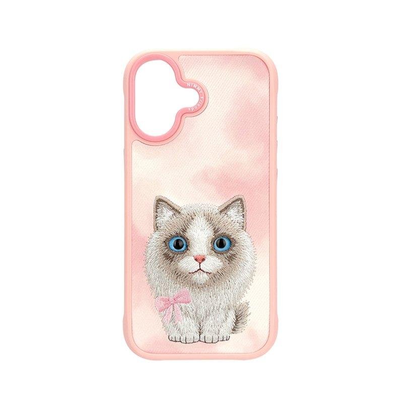 Funda para móvil Nimmy Big-eye 3D Bordada Rosa para iPhone 17