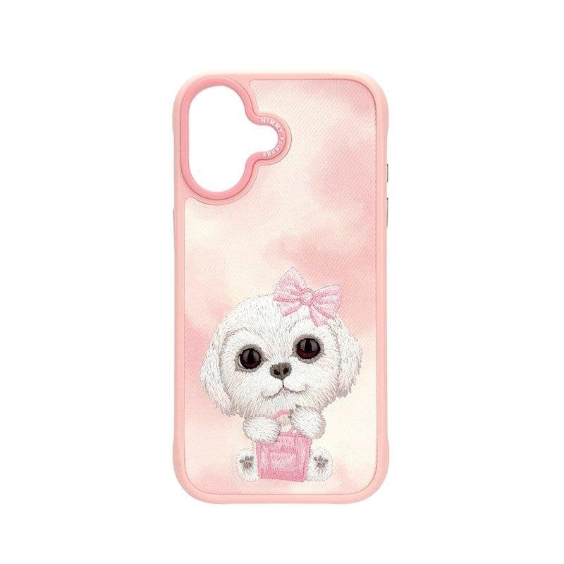 Funda para móvil Nimmy Big-eye Cute Pets 2.0 Bordada Rosa para iPhone 17