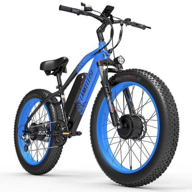 Bicicleta eléctrica Lankeleisi MG740PLUS 1000W doble motor 48V 20Ah azul