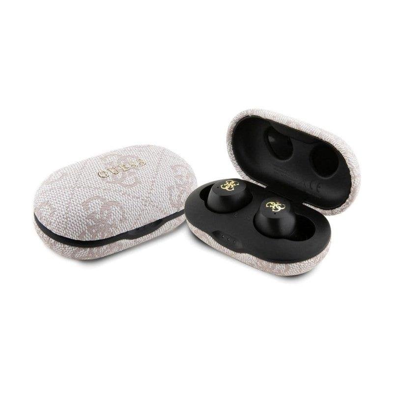 Auriculares Guess TWS ENC inalámbricos Bluetooth con estuche de carga y polipiel rosa