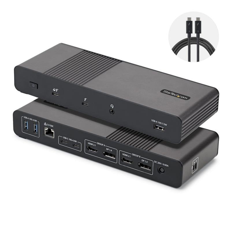 Estación de acoplamiento StarTech.com Thunderbolt 5 4 pantallas 140W USB4