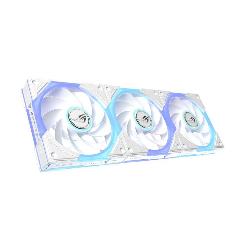 Refrigeración aire ASUS ROG 120mm ARGB Reverse Fan White Edition triple pack