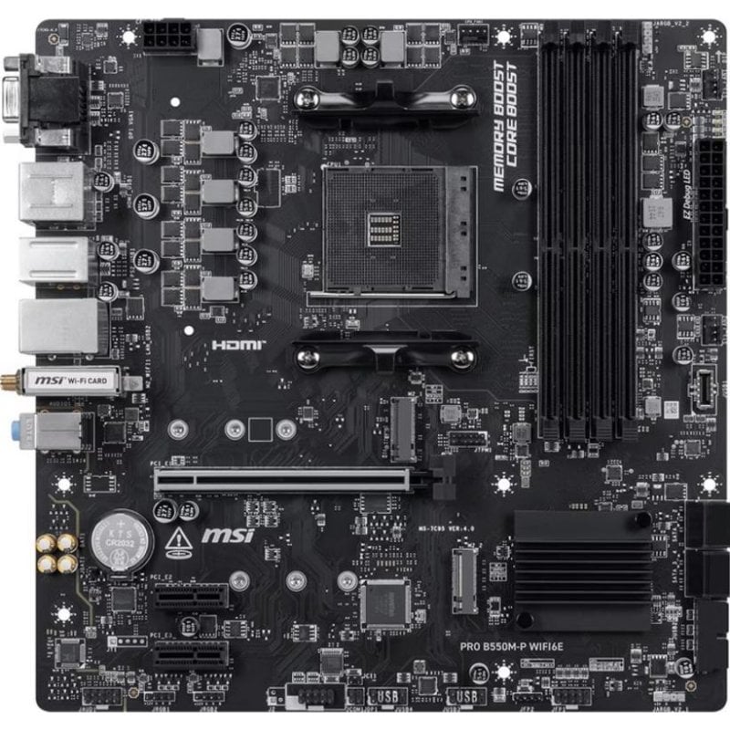 Placa Base MSI B550M-P WiFi6E AMD B550 AM4 DDR4 Micro ATX Bluetooth WLAN