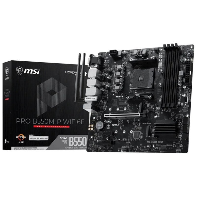 Carte mère MSI B550M-P WiFi6E AMD B550 AM4 DDR4 Micro ATX Bluetooth WLAN