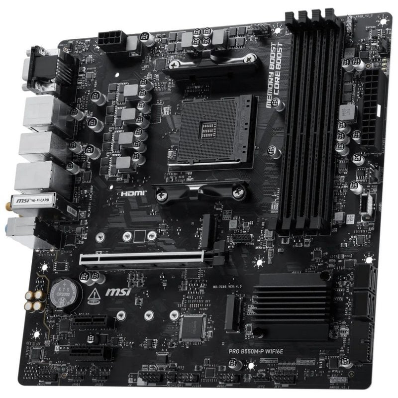 Carte mère MSI B550M P WiFi6E AMD B550 AM4 DDR4 Micro ATX Bluetooth WLAN