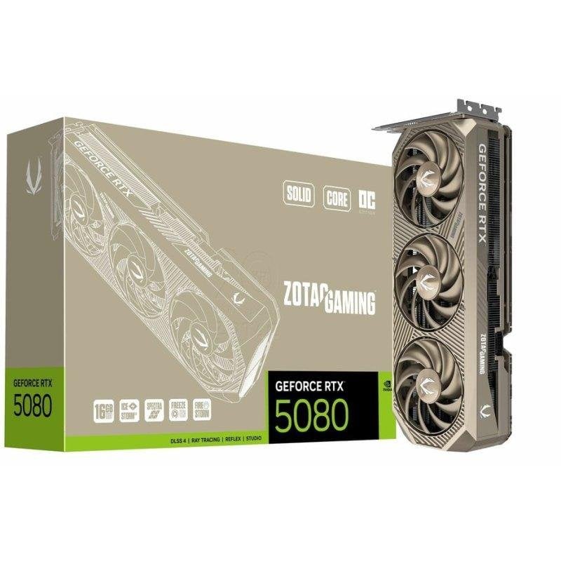 Tarjeta Gráfica Zotac Gaming GeForce RTX 5080 SOLID CORE OC 16GB GDDR7 Reflex 2 RTX AI DLSS4.5