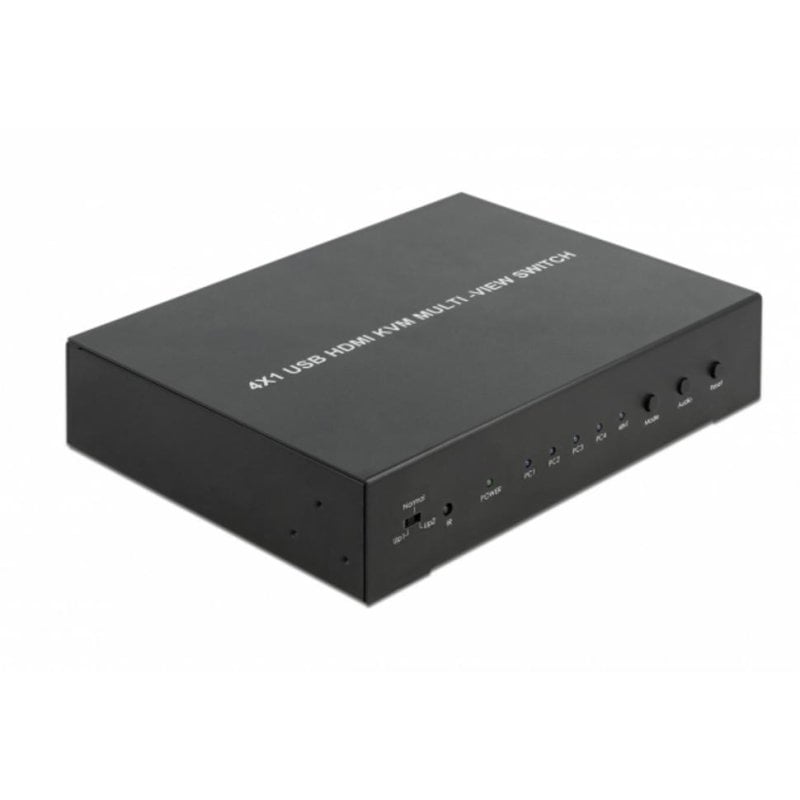 Multiplexor KVM DeLock 4 en 1 Multiview HDMI con USB 2.0