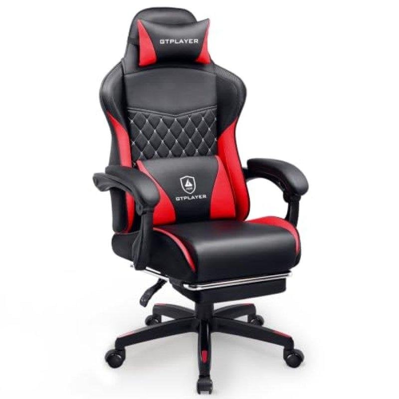 Silla Gaming GTPLAYER Doble Respaldo Reposapiés Tapa Desmontable 150 kg Roja