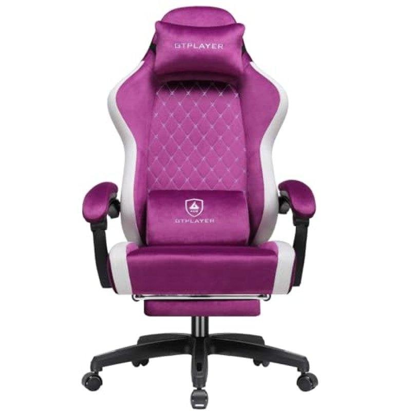 Chaise gaming GTPLAYER respirante large repose-pieds violet