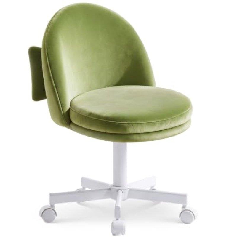 Chaise de bureau GTPLAYER Home Office sans accoudoirs réglable velours vert