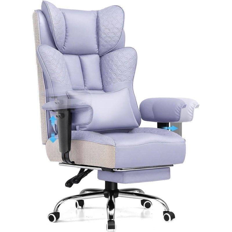 Cadeira Gaming GTPLAYER Ergonomica com apoio de pe Lilas