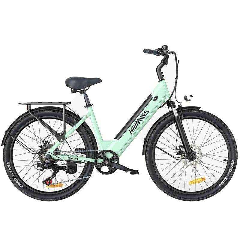 Bicicleta eléctrica HillMiles MileCity 1 Verde 26" Autonomía 100 km