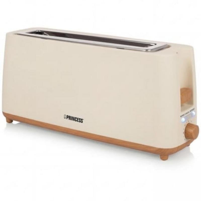 Princess 142410 broodrooster 1 lange sleuf 900 W 7 bruiningsstanden Ontdooifunctie Beige