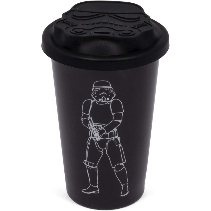 Vaso De Viaje Original Stormtrooper Star Wars Negra Cerámica 275 Mls