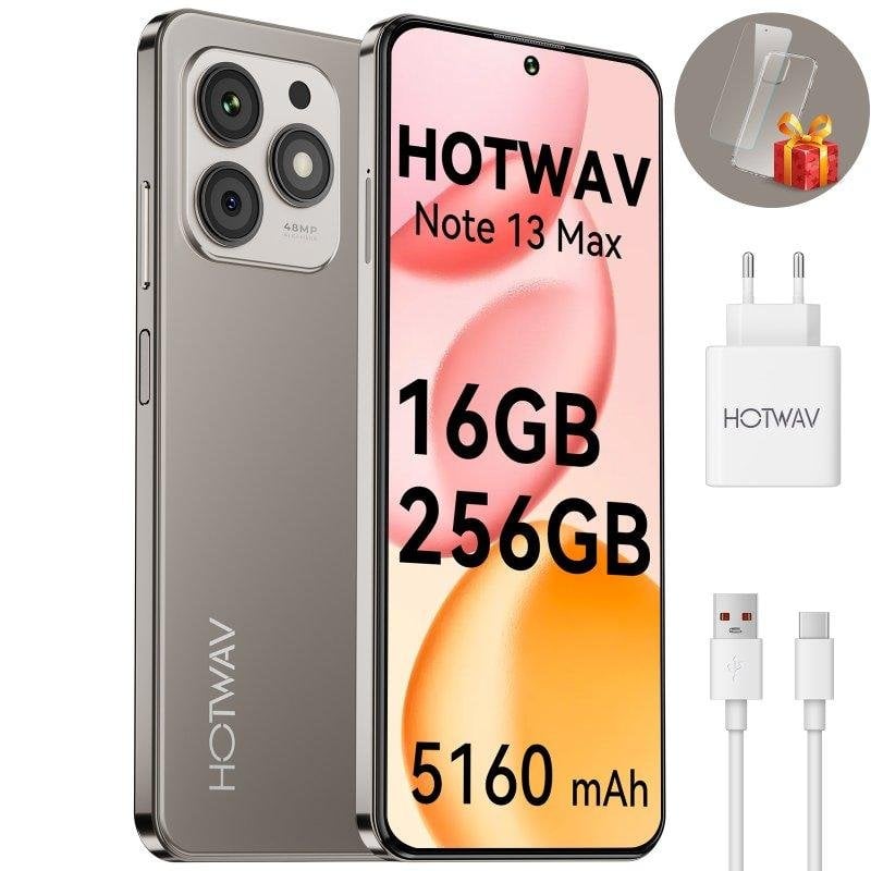 HOTWAV Note 13 Max 4G 256GB 6GB 6,8" Noir Caméra 48MP