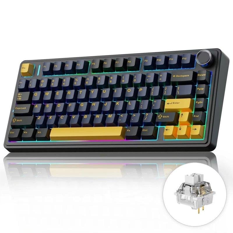 Tastatur Aula F75 75% kompakt RGB Tri-Modus Switch Greywood V3 US ANSI