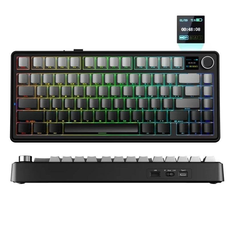 Teclado Aula F75 Max Tri-mode Compacto US ANSI RGB com ecrã TFT e switches Reaper