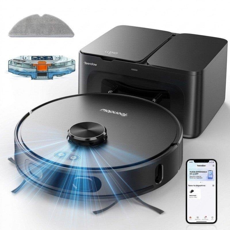 Aspirador Robô com Mopa Teendow D65S MAX Com Esvaziamento Automatico Navegação LiDAR 6000Pa