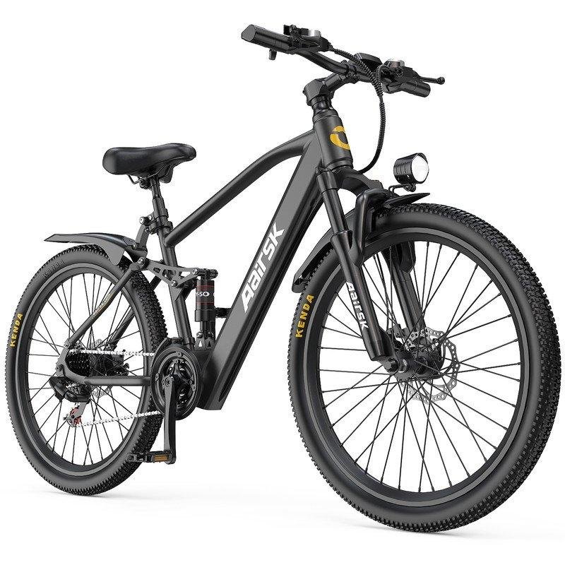 Bicicleta eléctrica Aairsk 26" Motor 250W Batería 36V 13Ah 21 Velocidades Negro